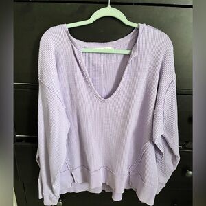 We The Free Lilac Ribbed Top